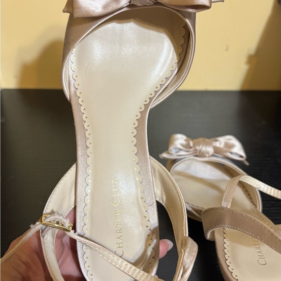 Charter Club Satin Kitty Heel Bow Sandal Size 7.5 - Picture 8 of 13